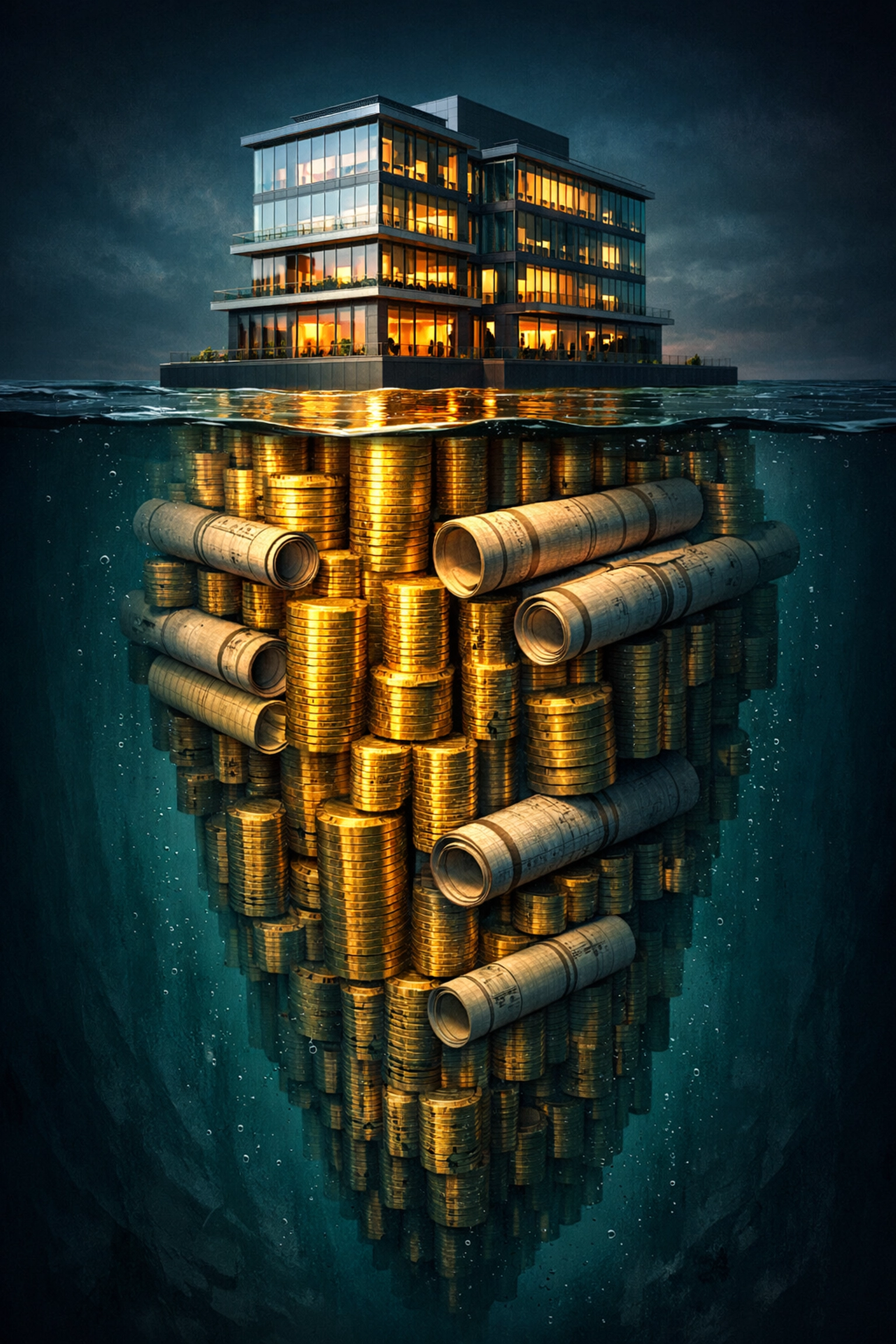 Illustration of total investment costs and reserves for a commercial real estate project foundation.
