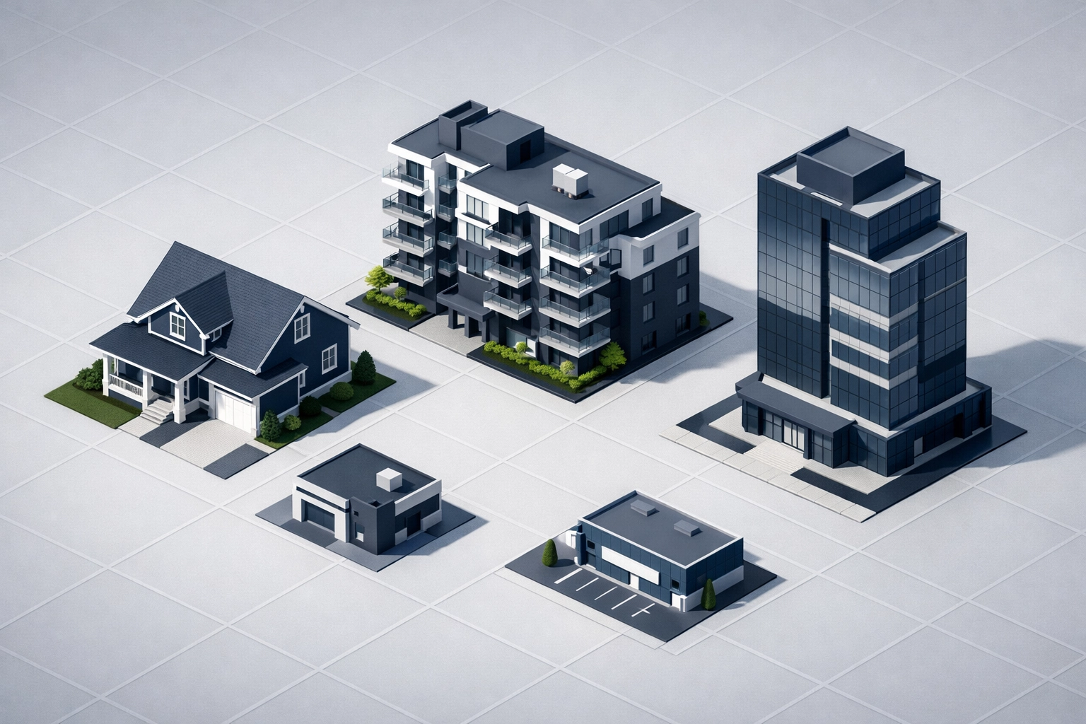 Property models showing diverse opportunities for table funding private real estate loans.