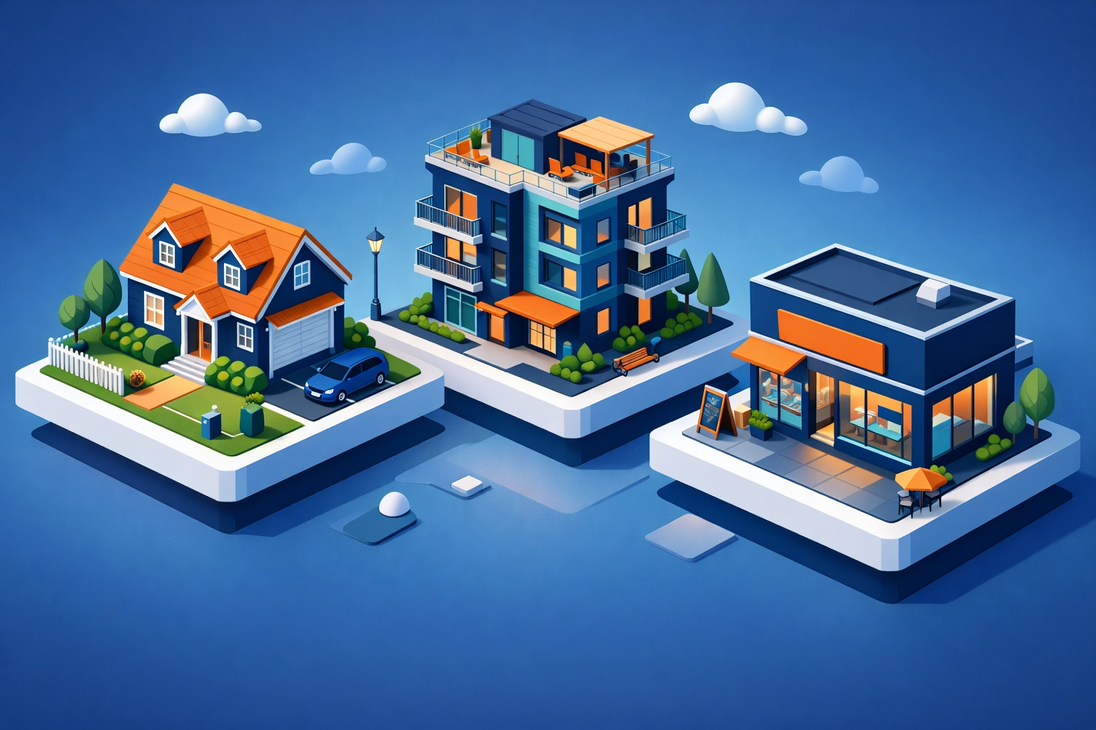 Residential and commercial real estate properties representing wholesale lending programs and investor leads.