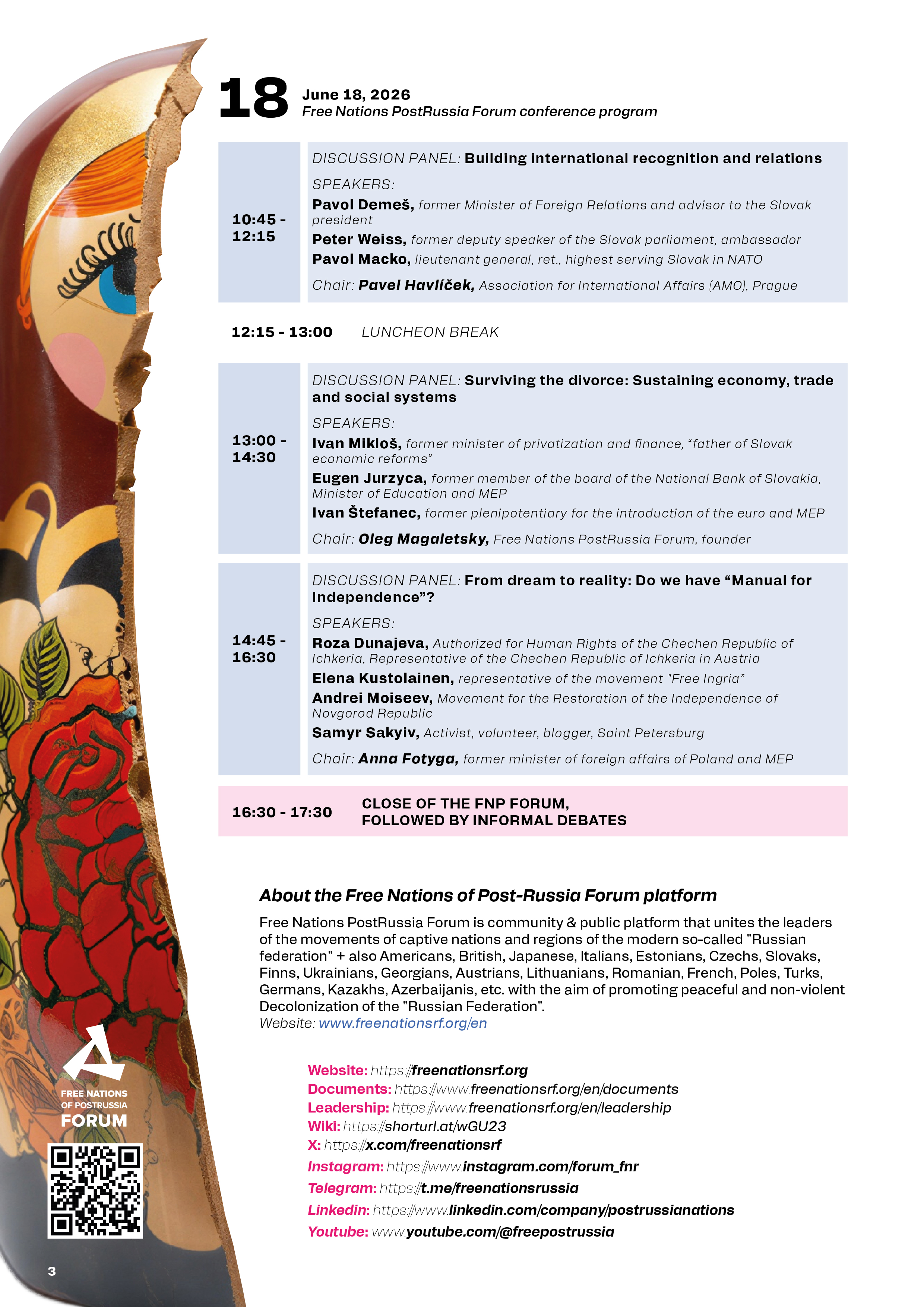 CAN POST-RUSSIA STATES LEARN FROM CZECHOSLOVAKIA'S "VELVET DIVORCE"?

Lessons for the peaceful dissolution of the Russian empire
Bratislava, Slovakia
June 17–18