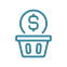 Icon of a light bulb with a dollar sign inside above a trash can, symbolizing wasting money.