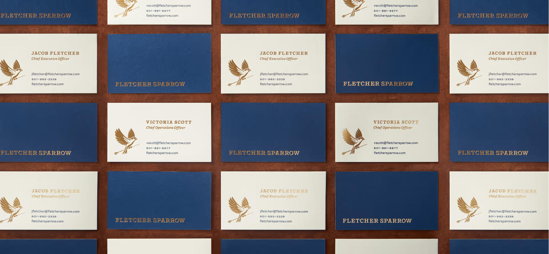Fletcher Sparrow Capital Management Hedge Fund, Premium Business Collateral, Business Card and Stationery Design Made by Unbound Branding Company