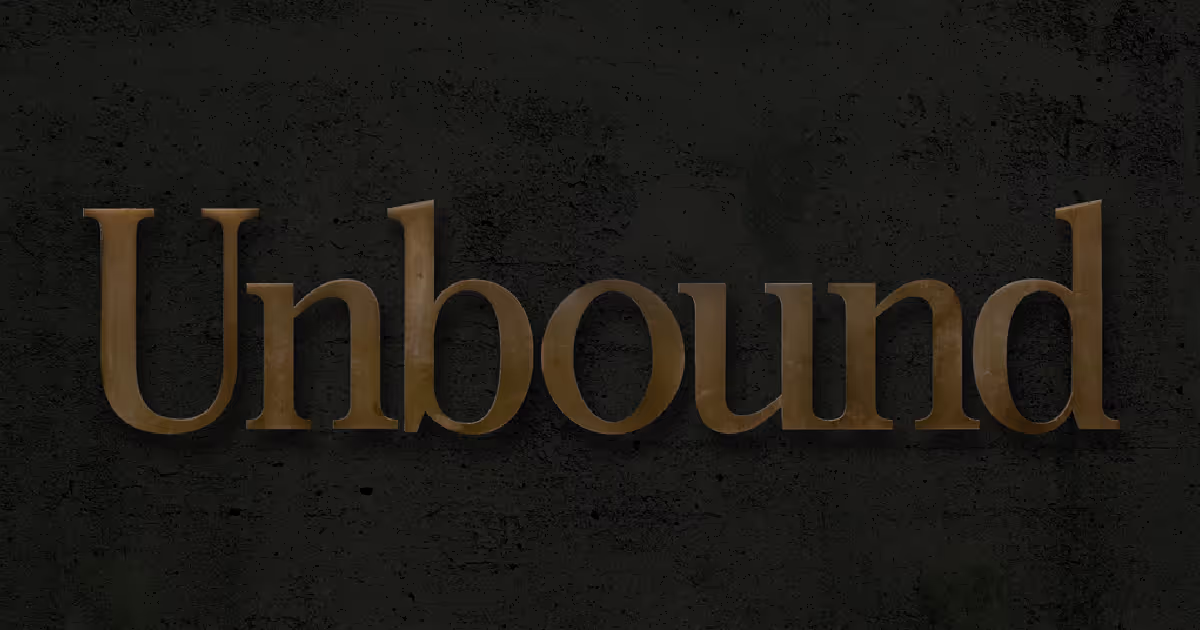 Bronze Unbound logotype on the office building.