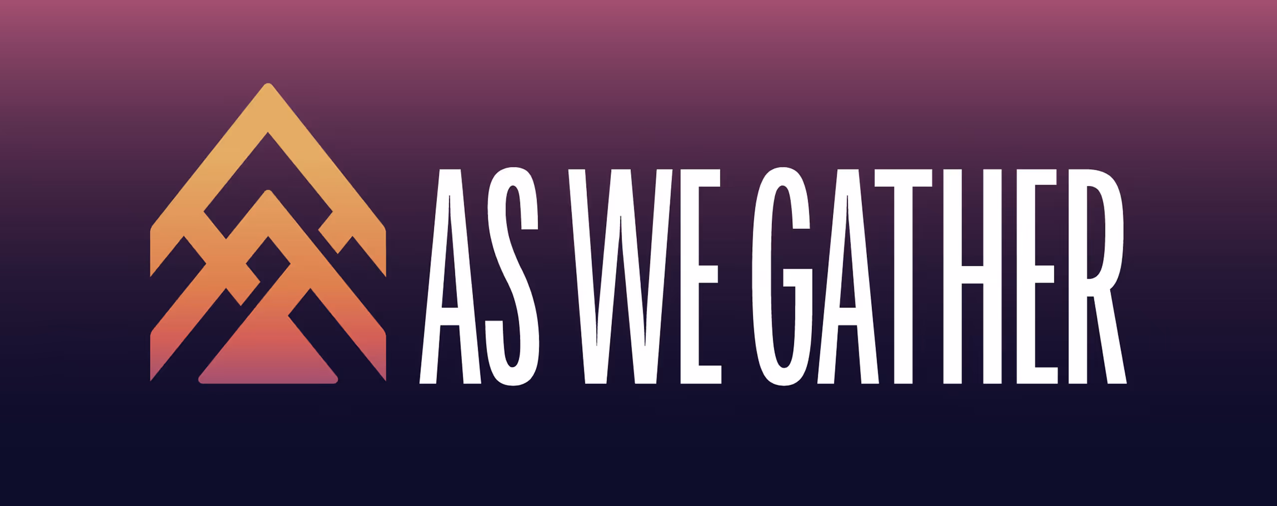 As We Gather logo with geometric mountain and cross symbolism by Unbound Collective
