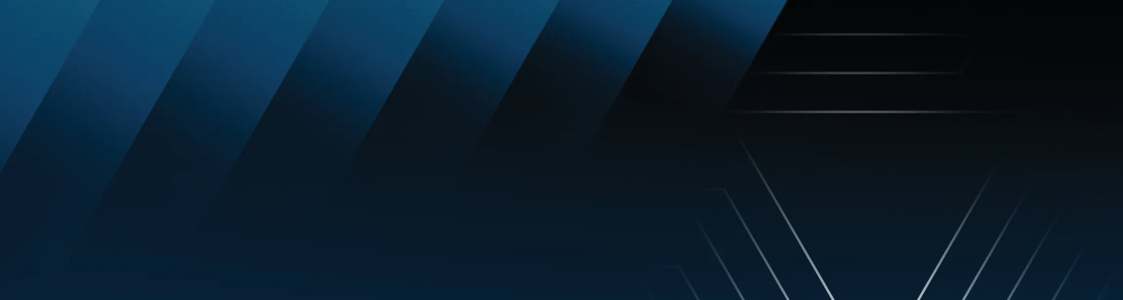 R&E Supply branded background graphic with dark navy diagonal stripe panels and ghost geometric logo mark lines on the right edge, brand identity by Unbound Collective