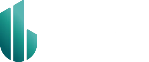 Bushong Accounting horizontal logo featuring teal gradient bar chart icon beside white wordmark, brand identity design by Unbound Collective