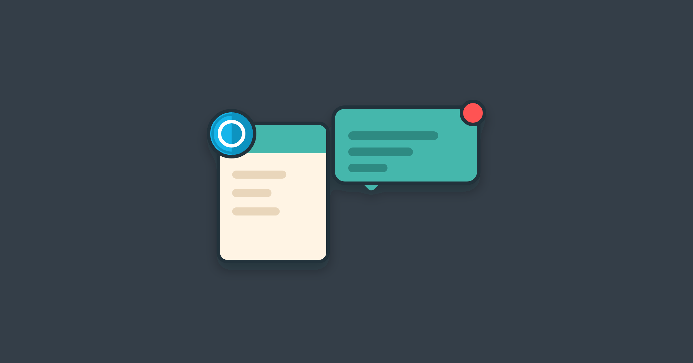 Illustration of a text message beside an invoice with a Xero partner coin, for SMS payment reminders in Xero