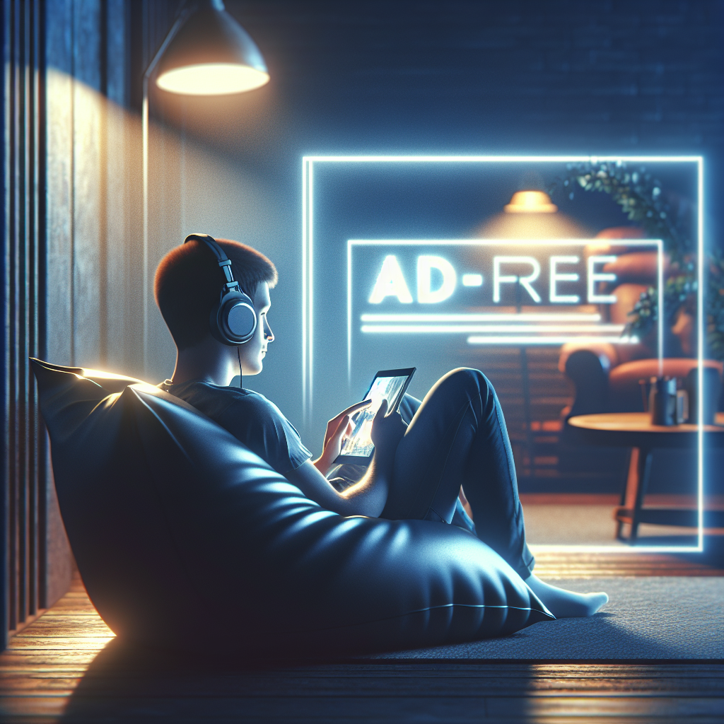 Individual enjoying a serene video-watching experience on a tablet in a dimly lit, comfortable room.