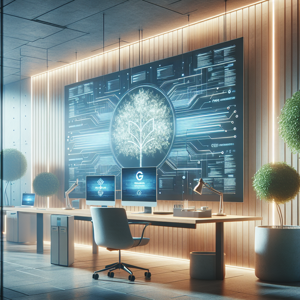 A workstation featuring computer screen displaying Appwrite logo amidst code, with plants for added freshness.