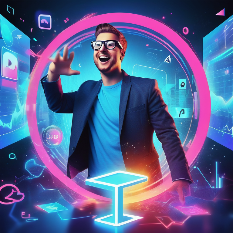 A marketer strategizes with YouTube analytics and trending videos under blue light.