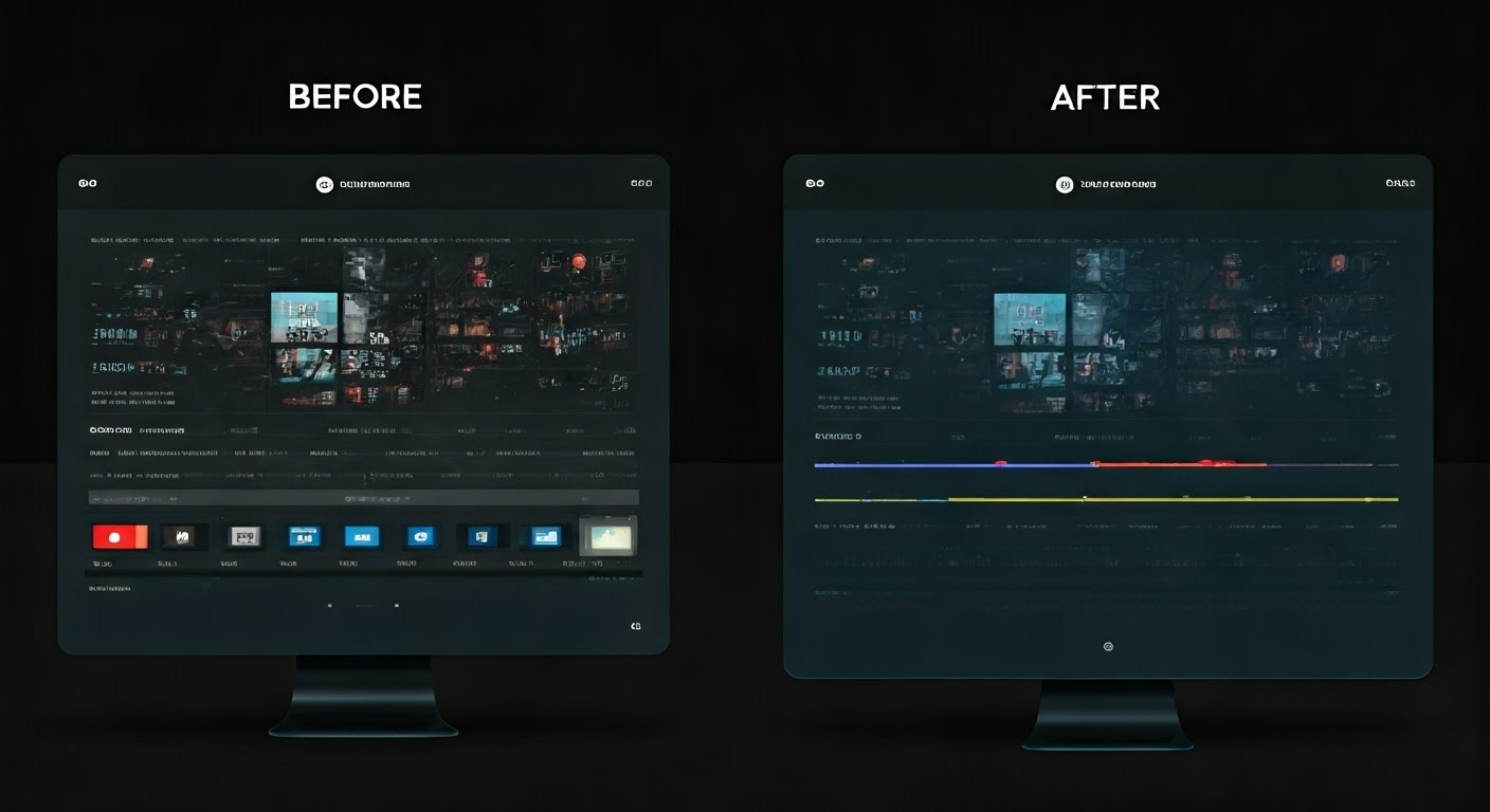 Before and after YouTube channel transformation