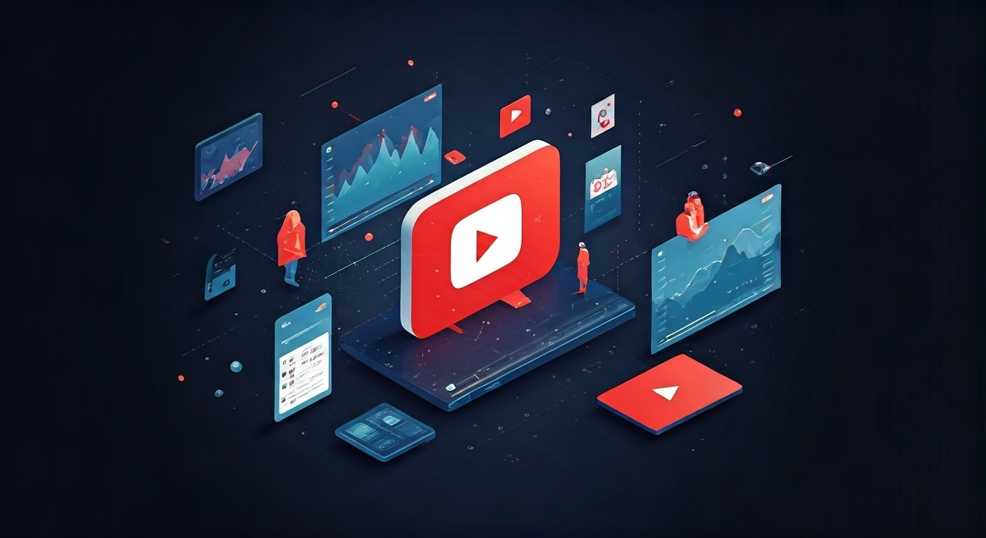 Concept of YouTube marketing success.