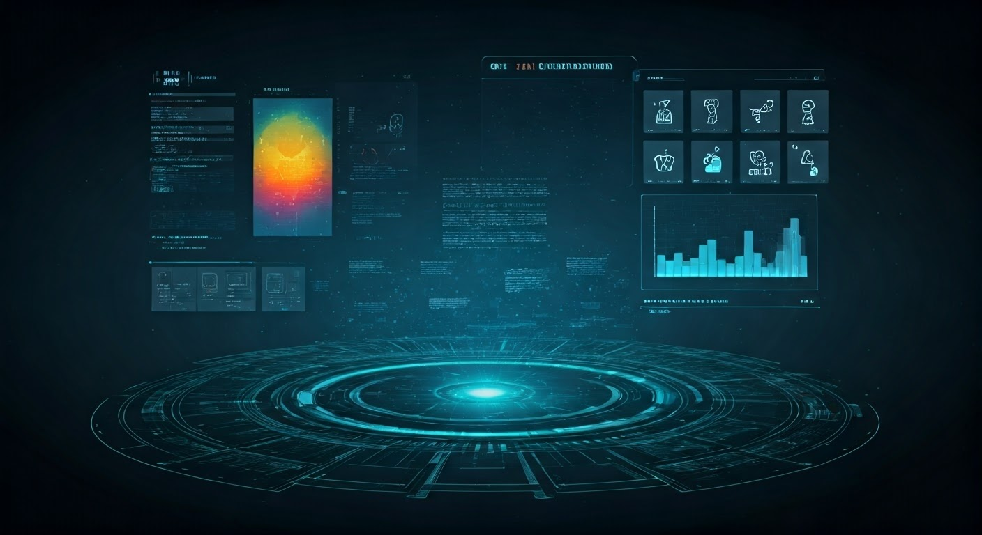 Icons of Google AI Generator capabilities.