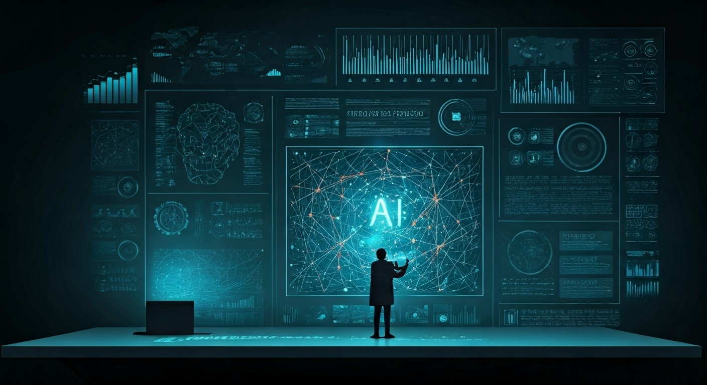 Marketers analyzing AI imagery in office.