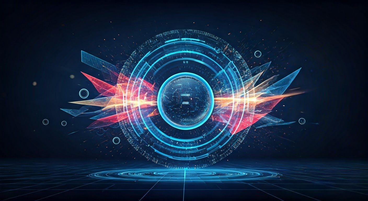 Digital art of Google AI impact on marketing.