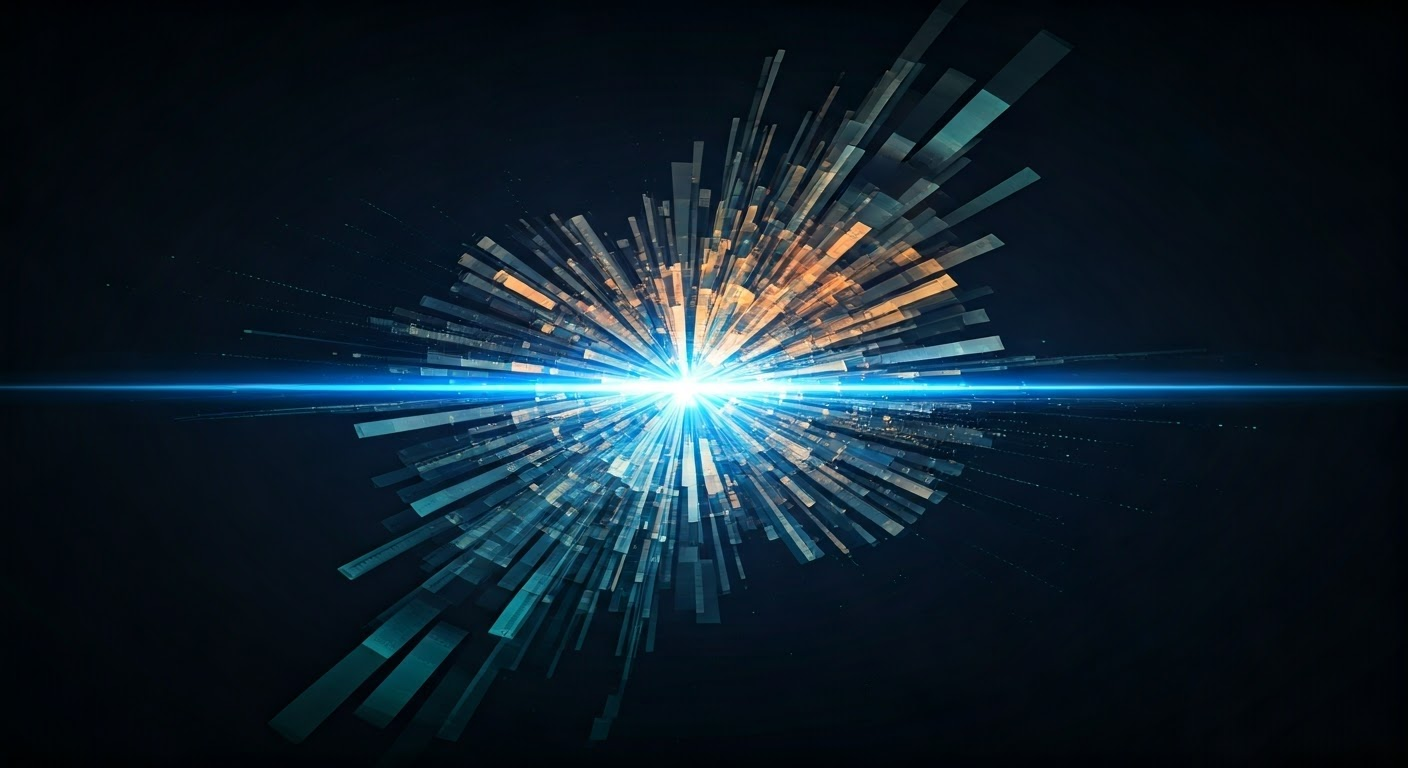 Digital art of data transformation concept.