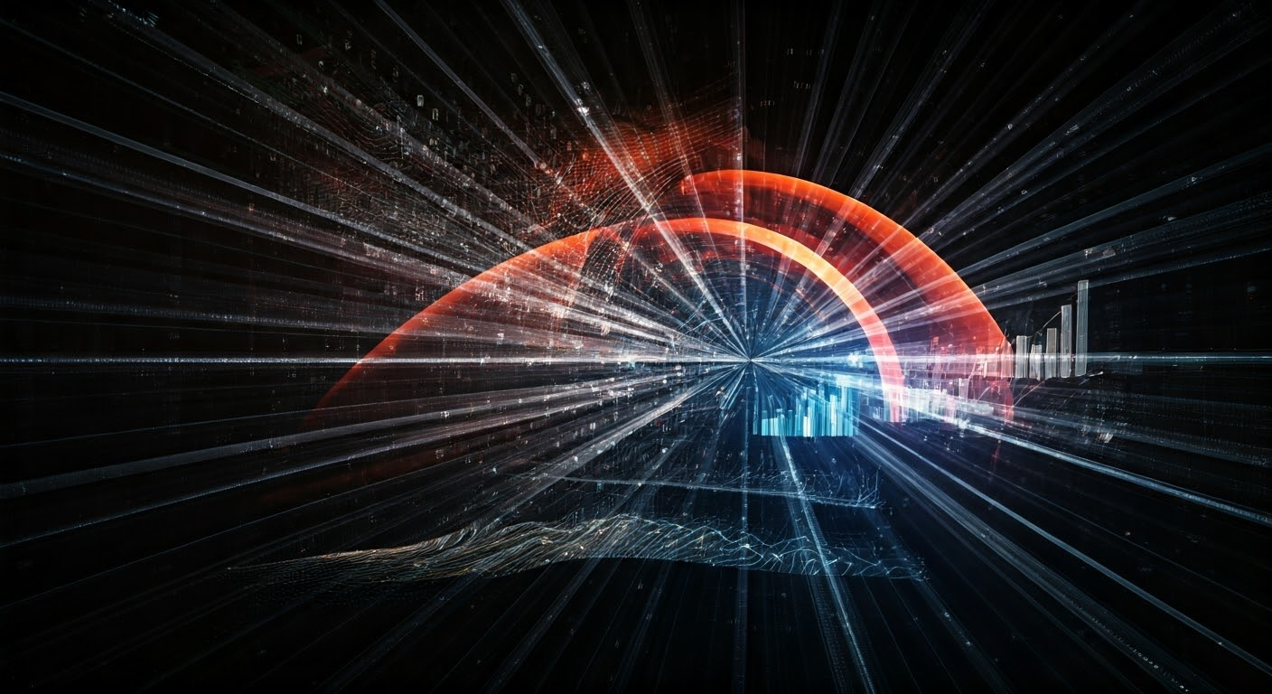 Abstract digital art of data analysis.