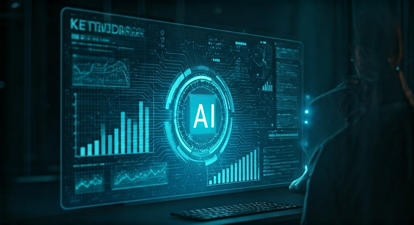 AI analyzing keyword metrics.