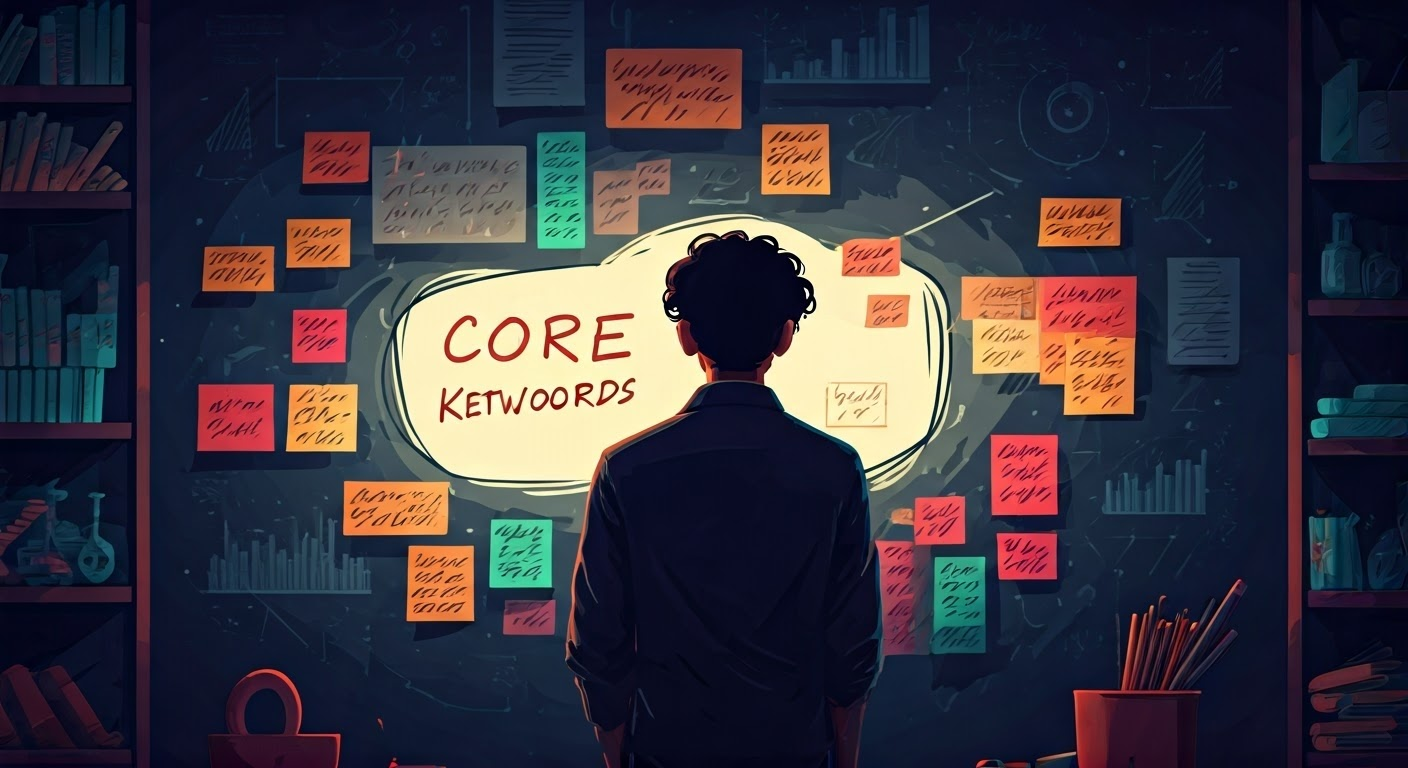 Brainstorming core keywords.