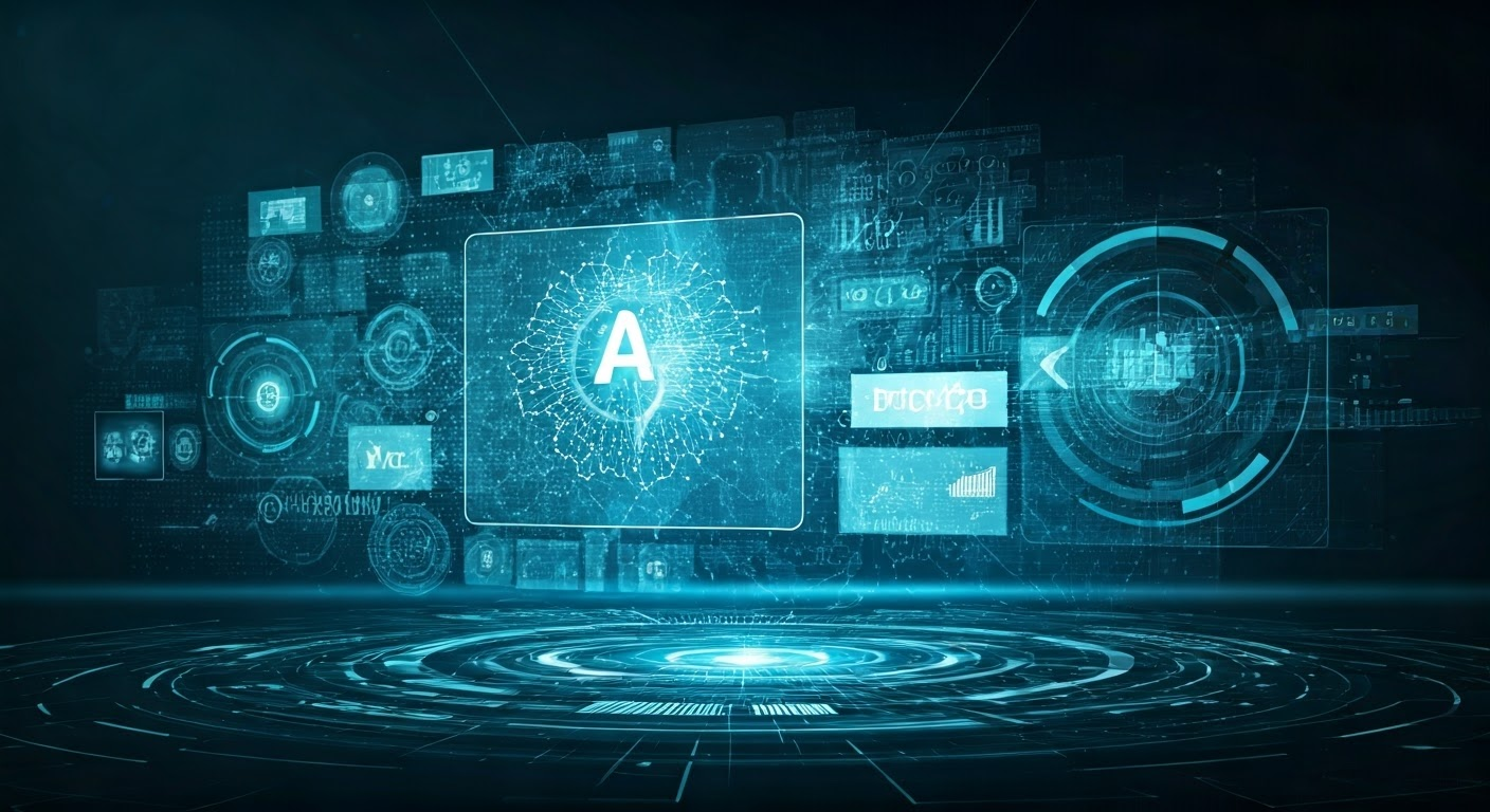 Futuristic AI in digital advertising.