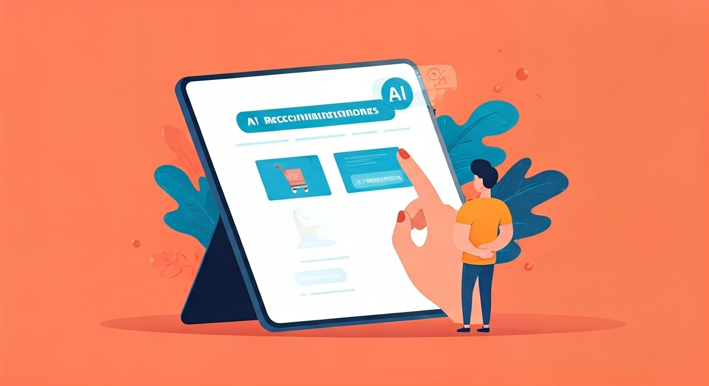 User engaging with AI in online shopping.