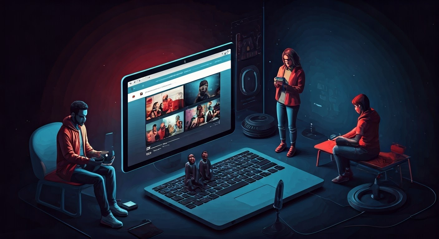 Diverse viewers engaging with YouTube content.