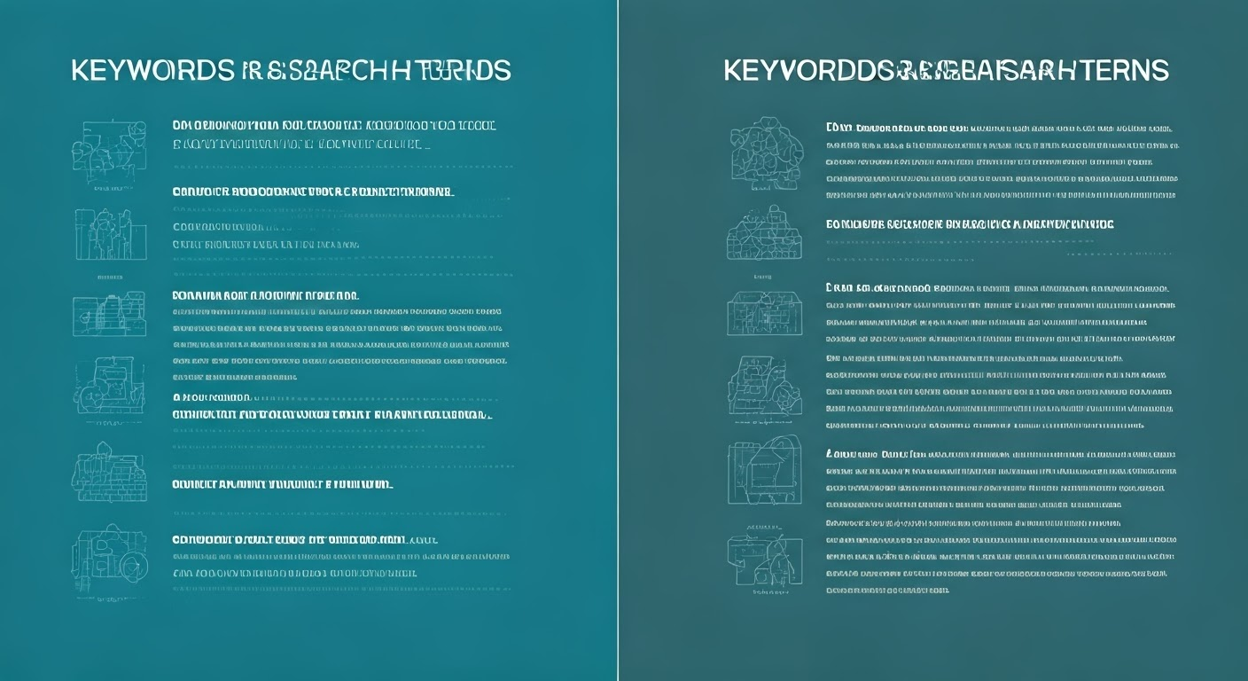 Infographic on keywords vs. search terms.