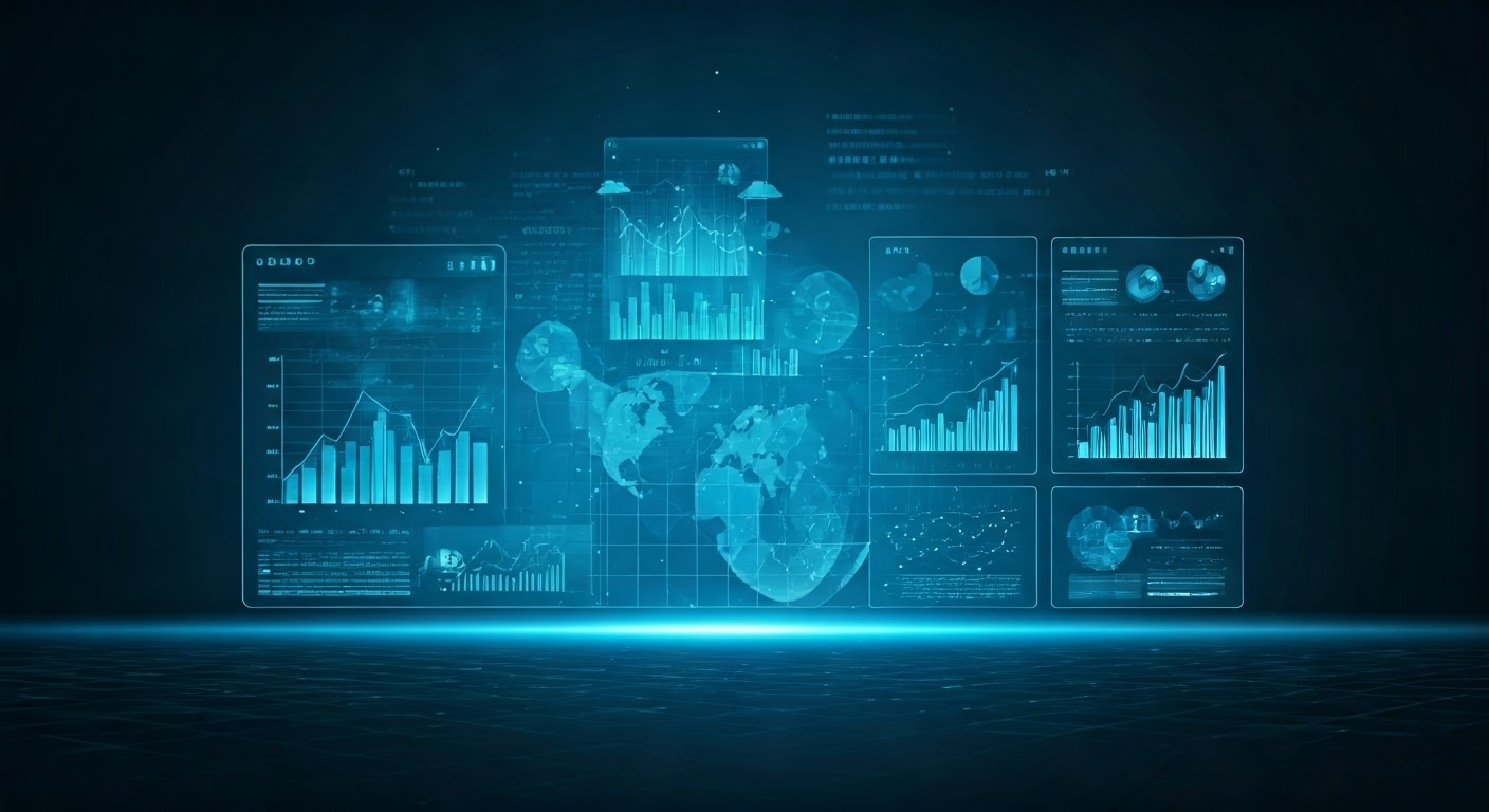 Concept of polar analytics with data.