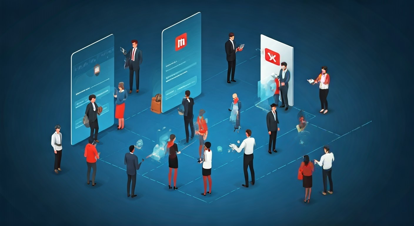 People networking at a digital event.