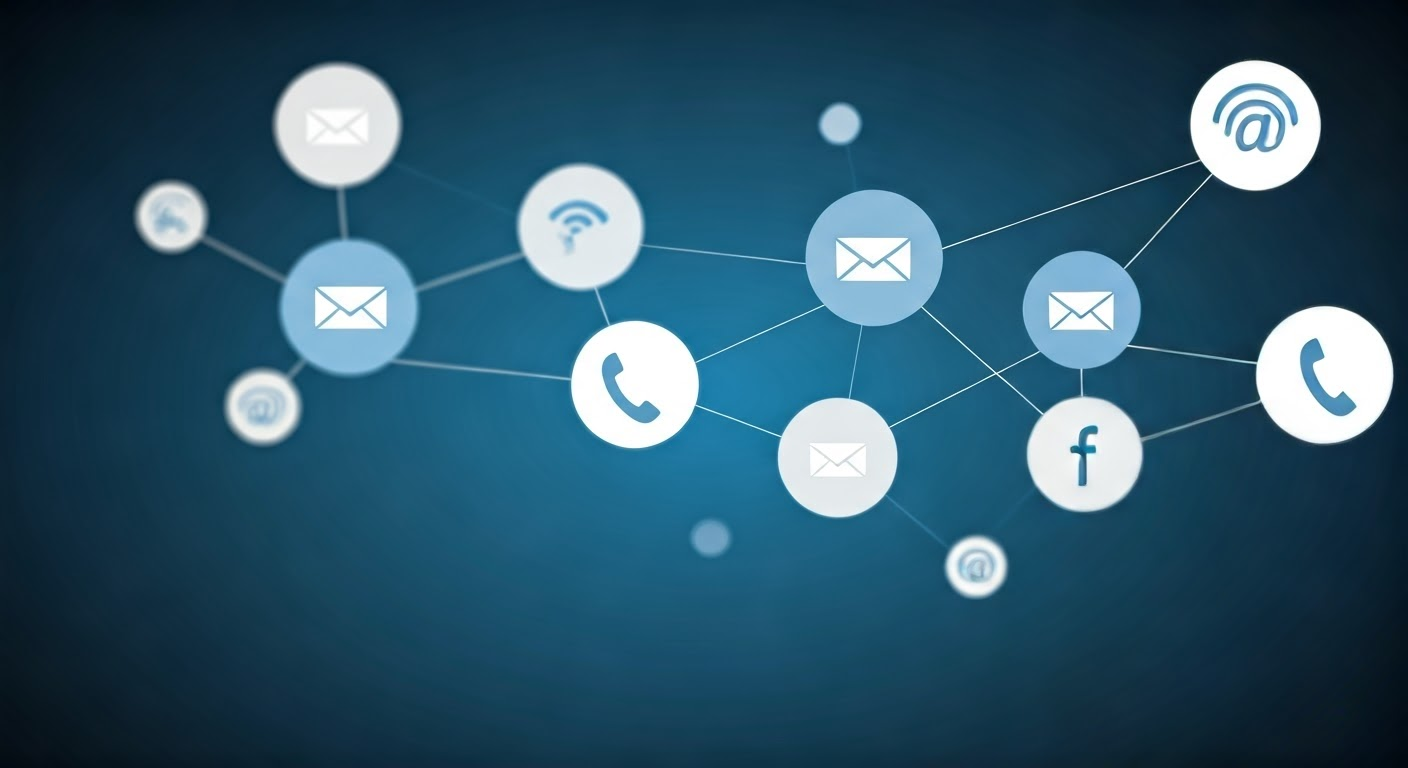 Multi-channel sales outreach illustration.