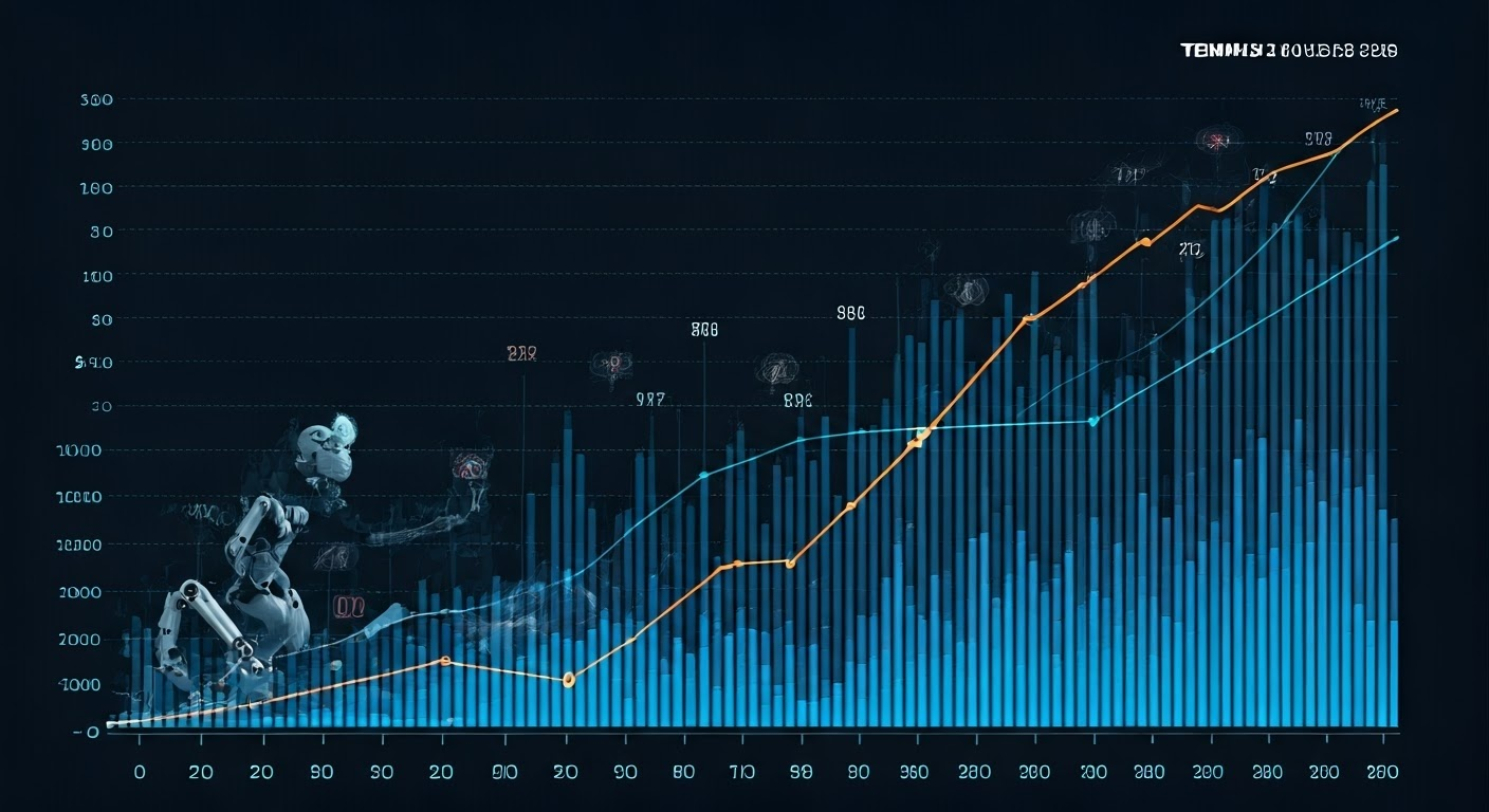 Stock chart showing rising trends
