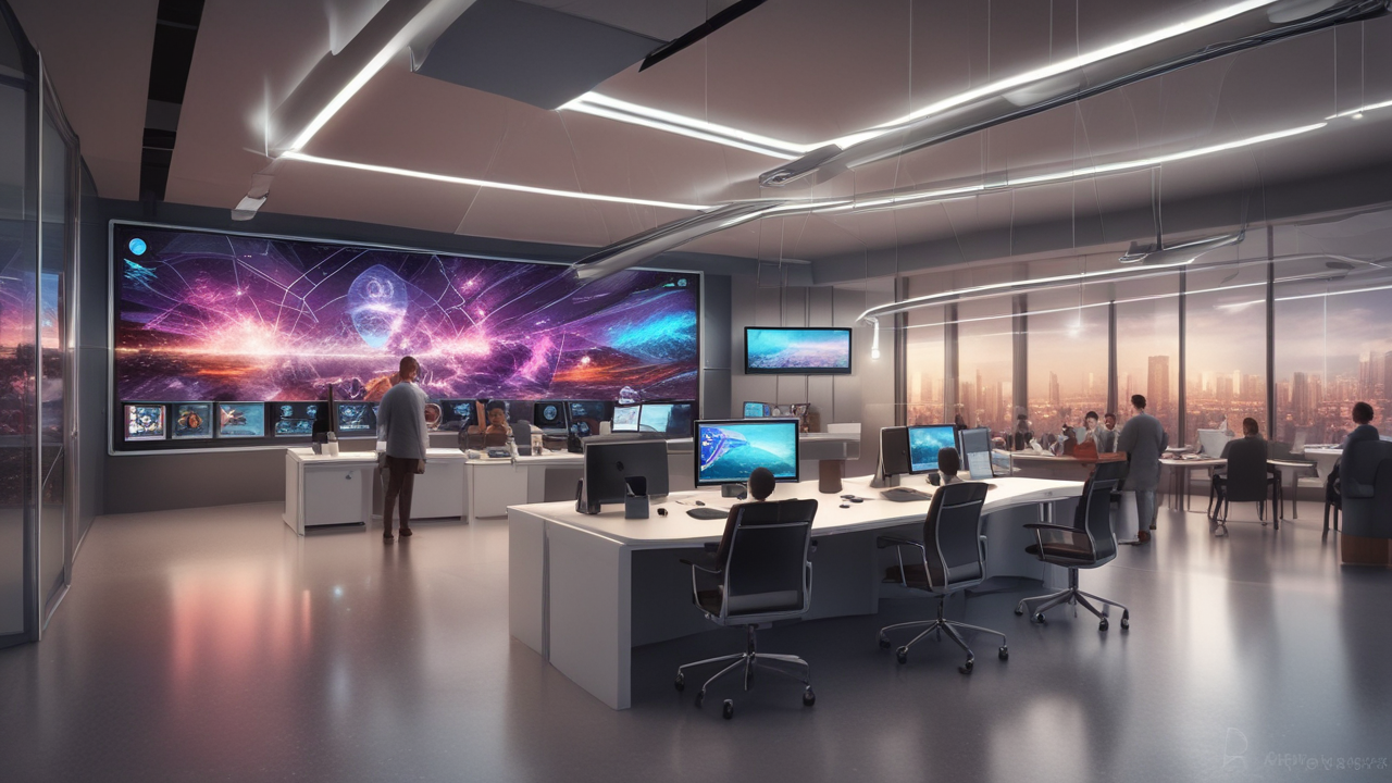 Futuristic workspace with Danswer