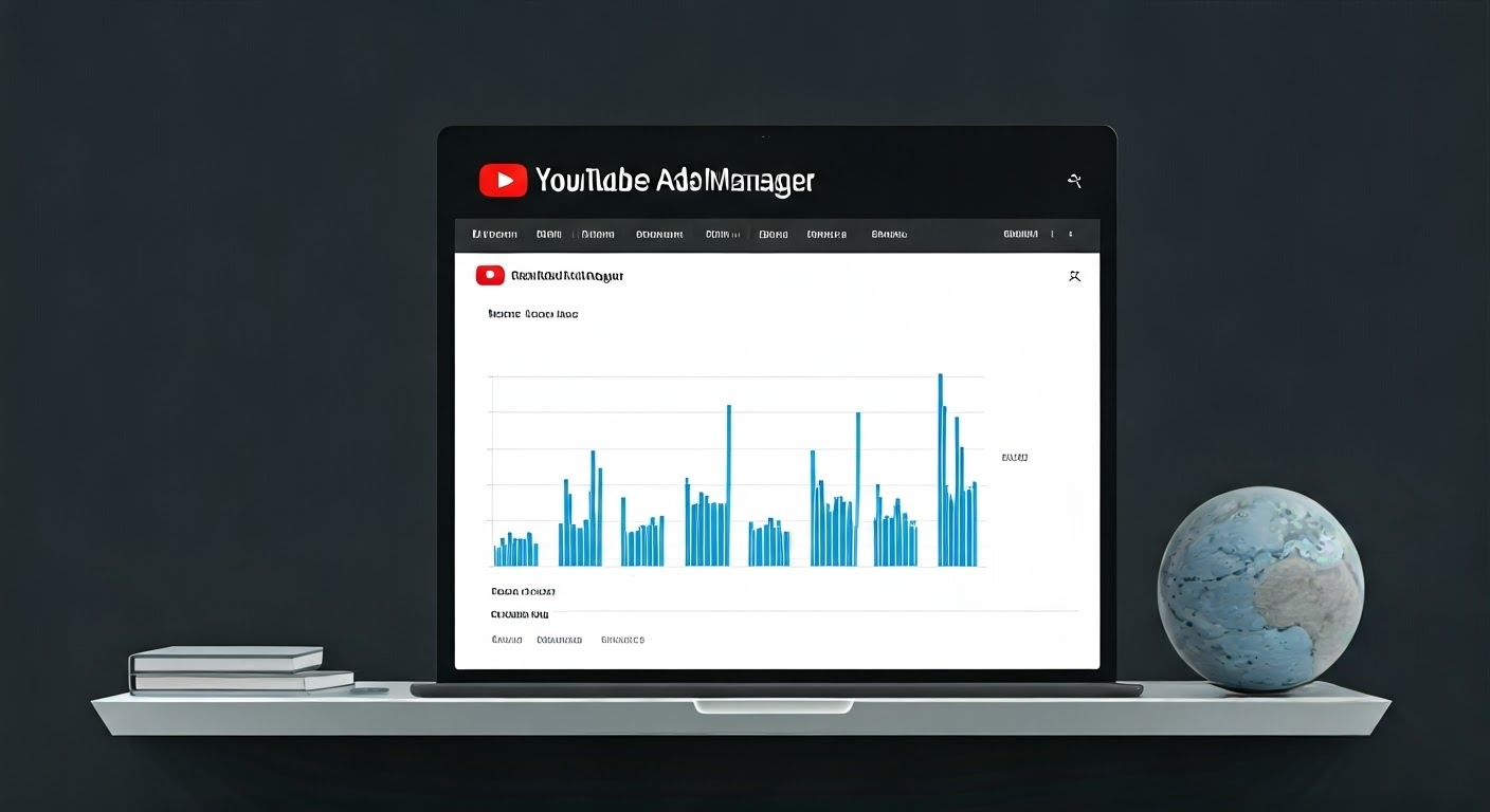 YouTube Ads Manager dashboard illustration