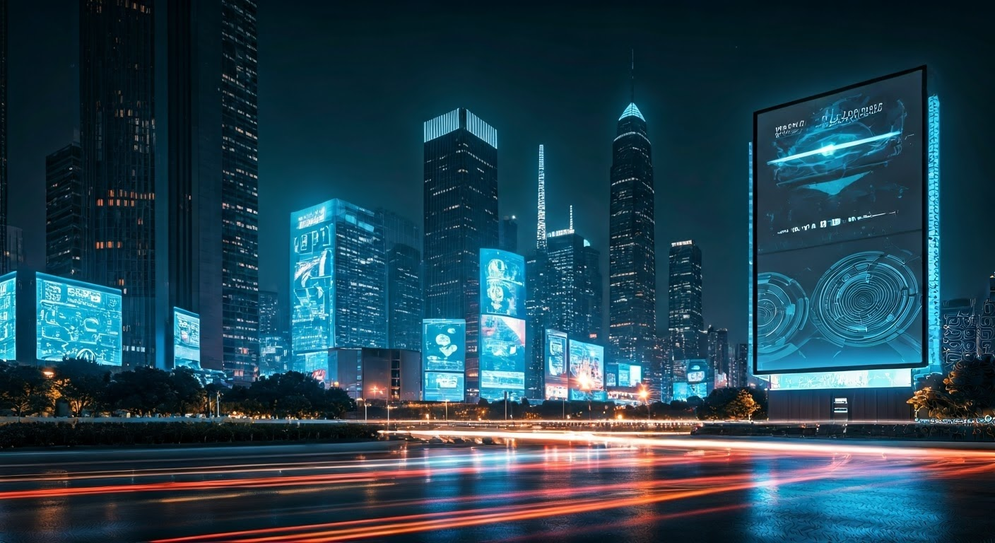 Futuristic advertising landscape