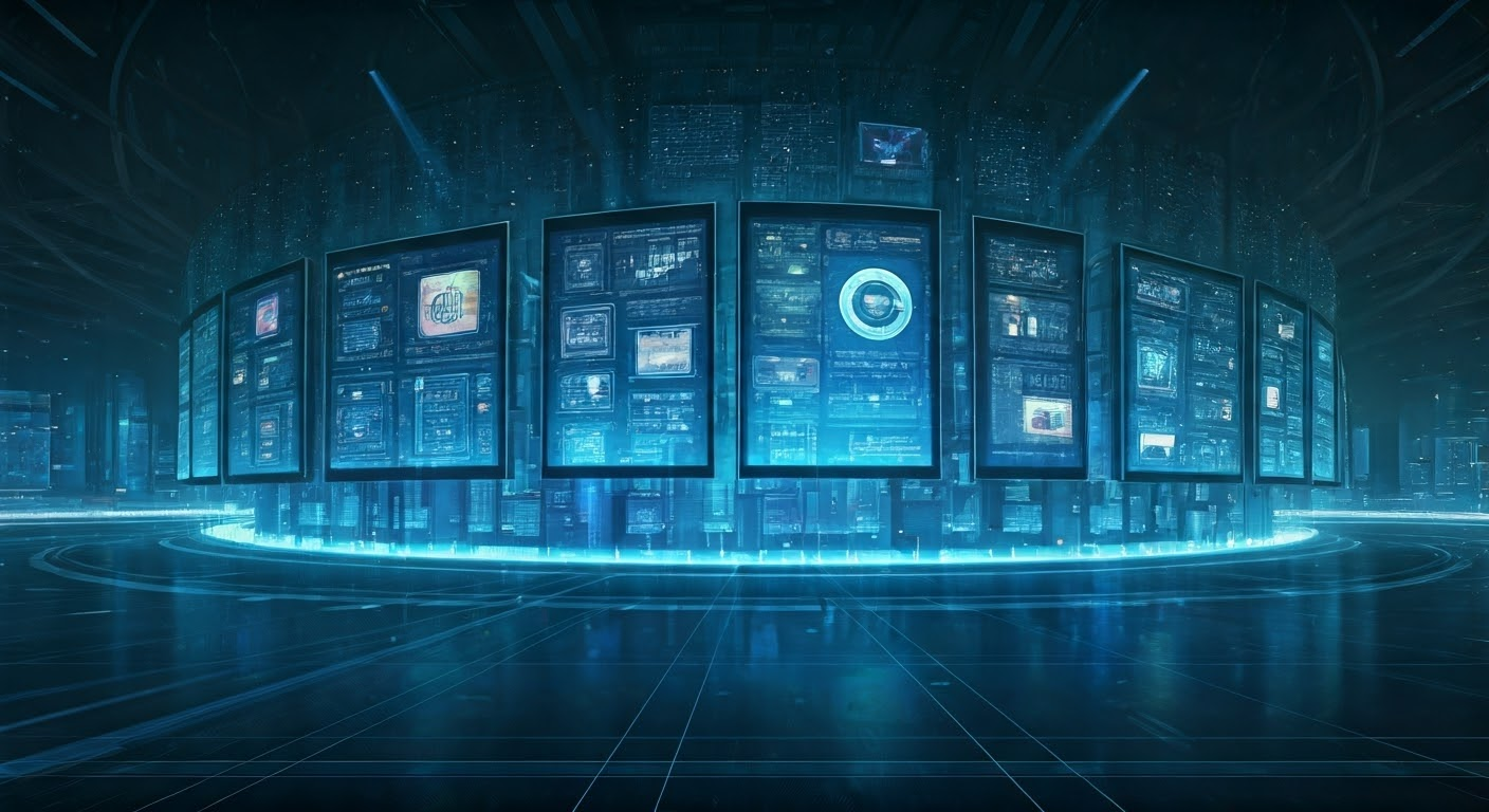 Futuristic advertising landscape
