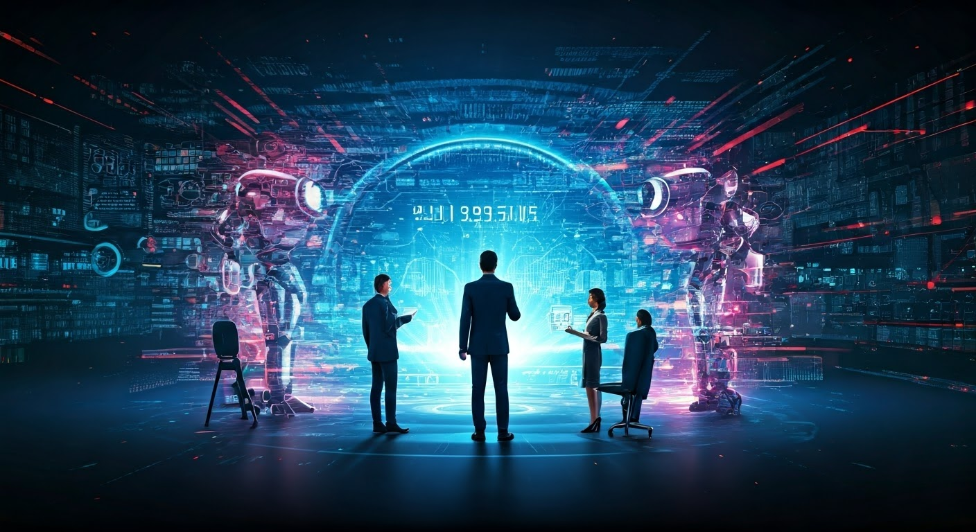 Digital art of AI job future