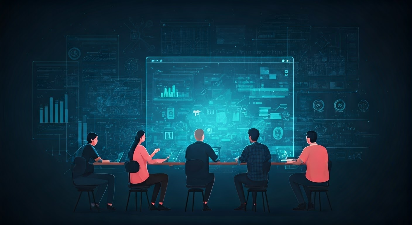 Marketers collaborating with AI tools