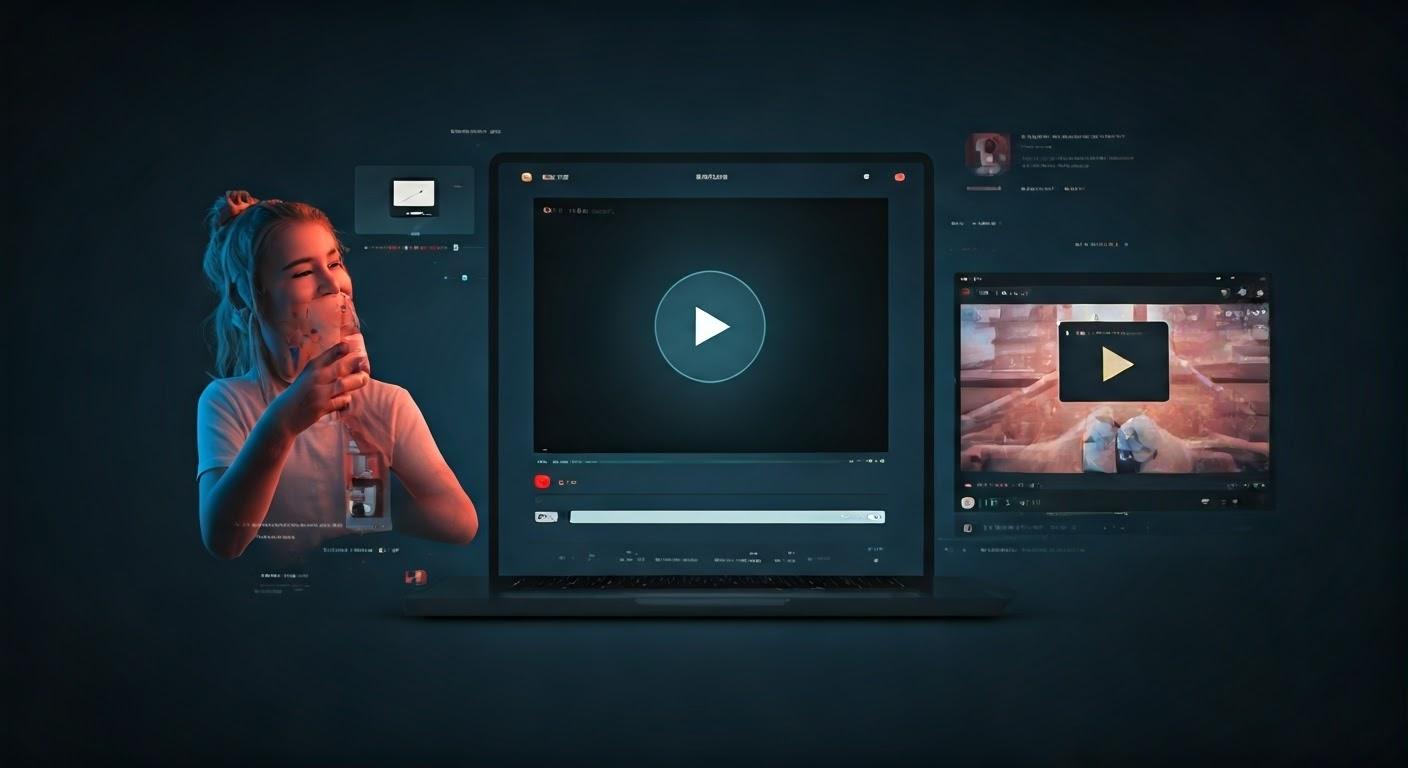 Digital collage of YouTube AI tools
