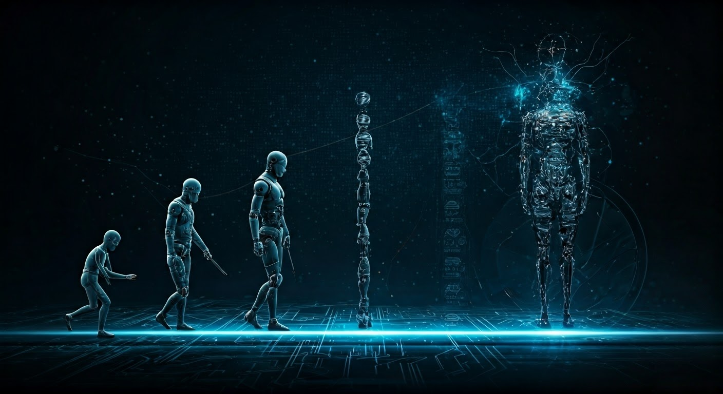 Abstract representation of AI evolution