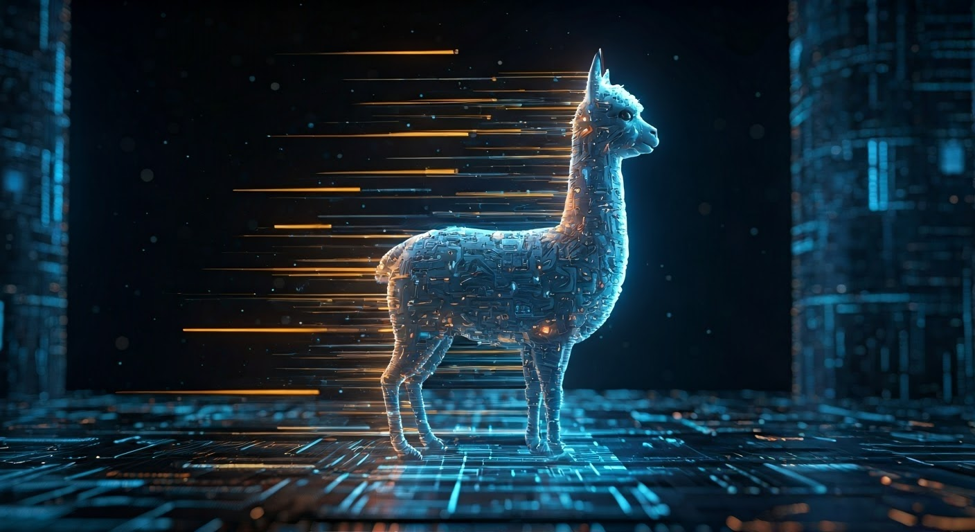 Digital artwork of Llama 4 AI inference