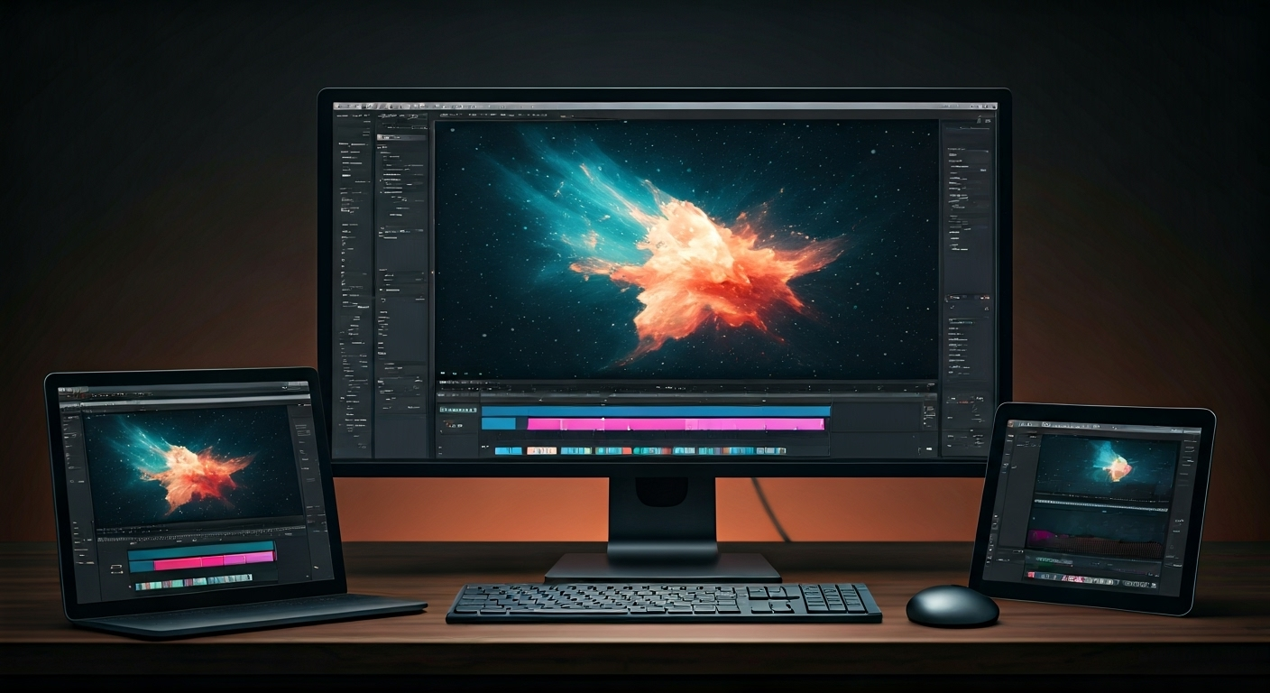 Creative workspace with AI editing tools