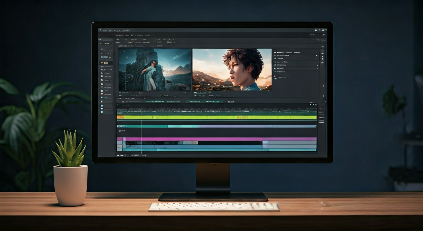 User editing video with AI tools