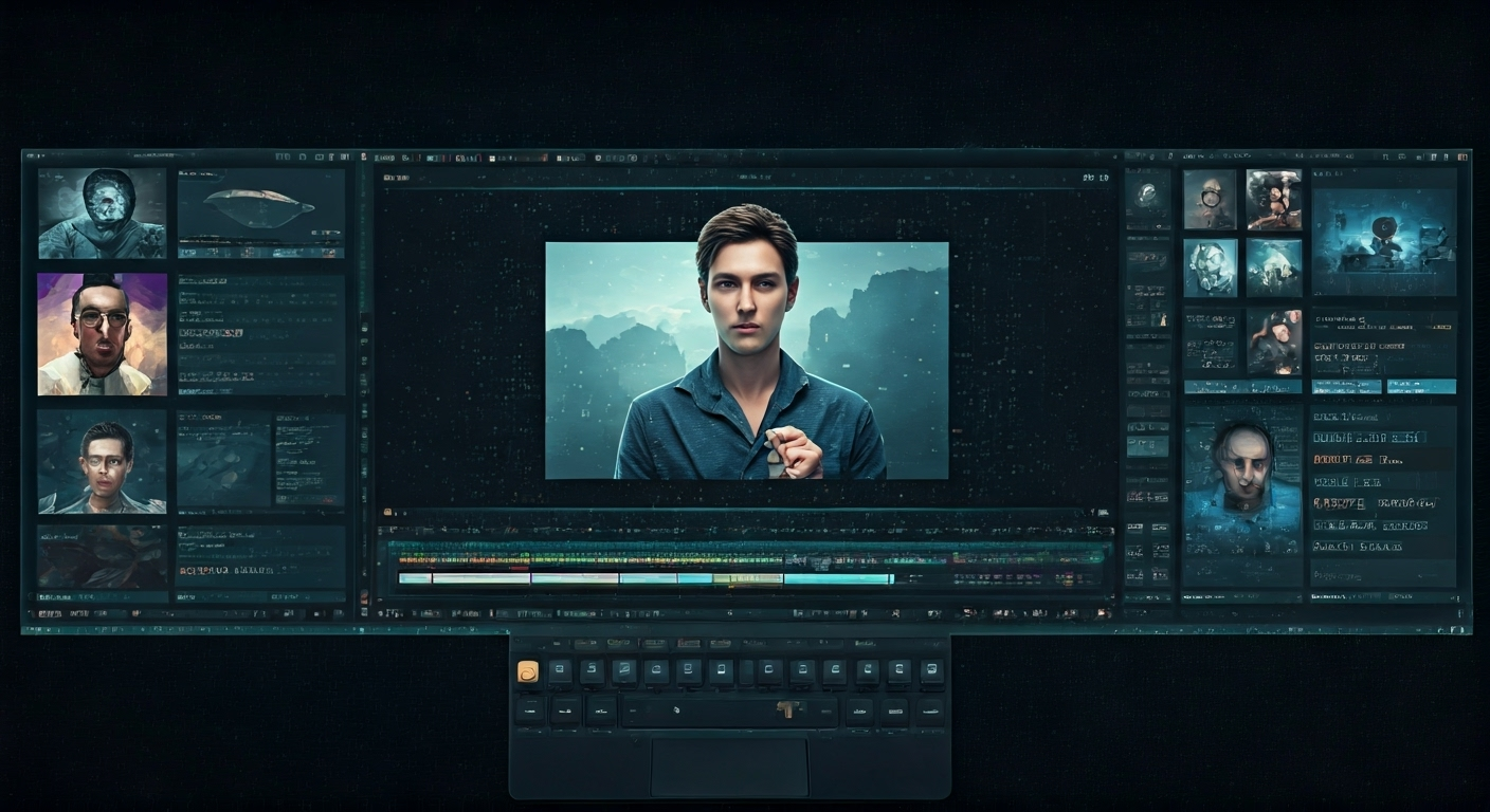 Dynamic AI video creation collage