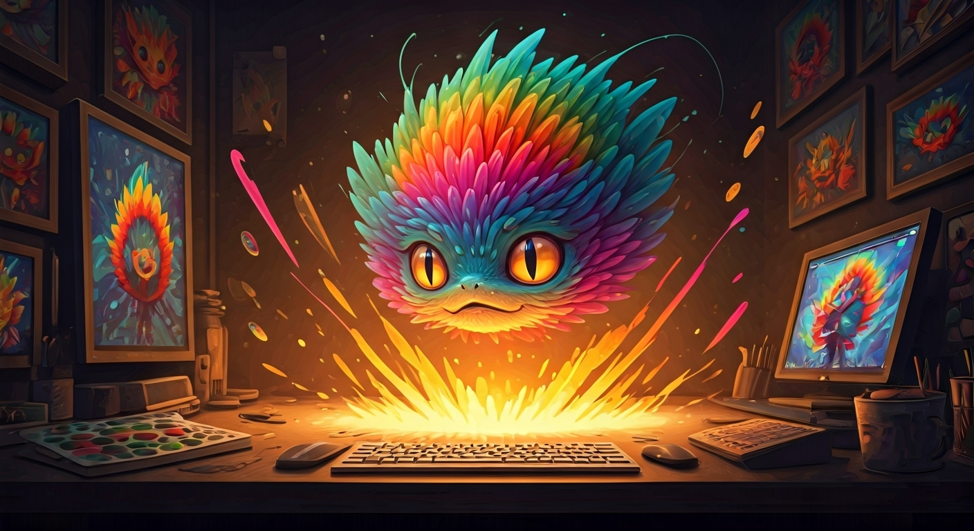 Fantasy creature on digital canvas