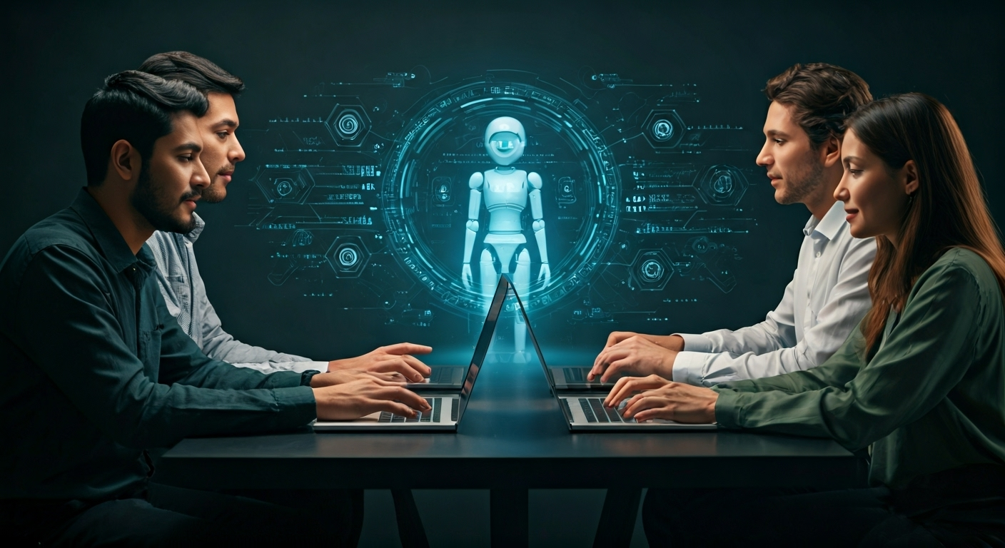 People using AI chatbot together
