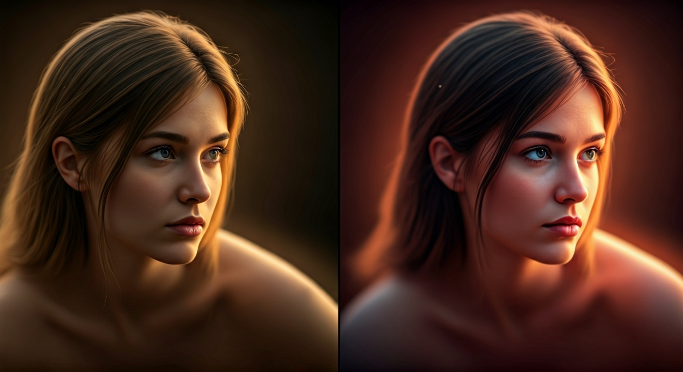 Before and after photo sharpened
