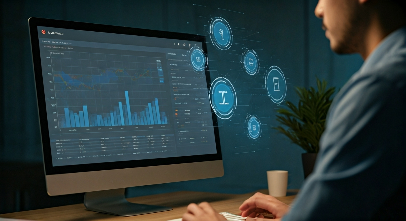 Marketer using AI for analytics