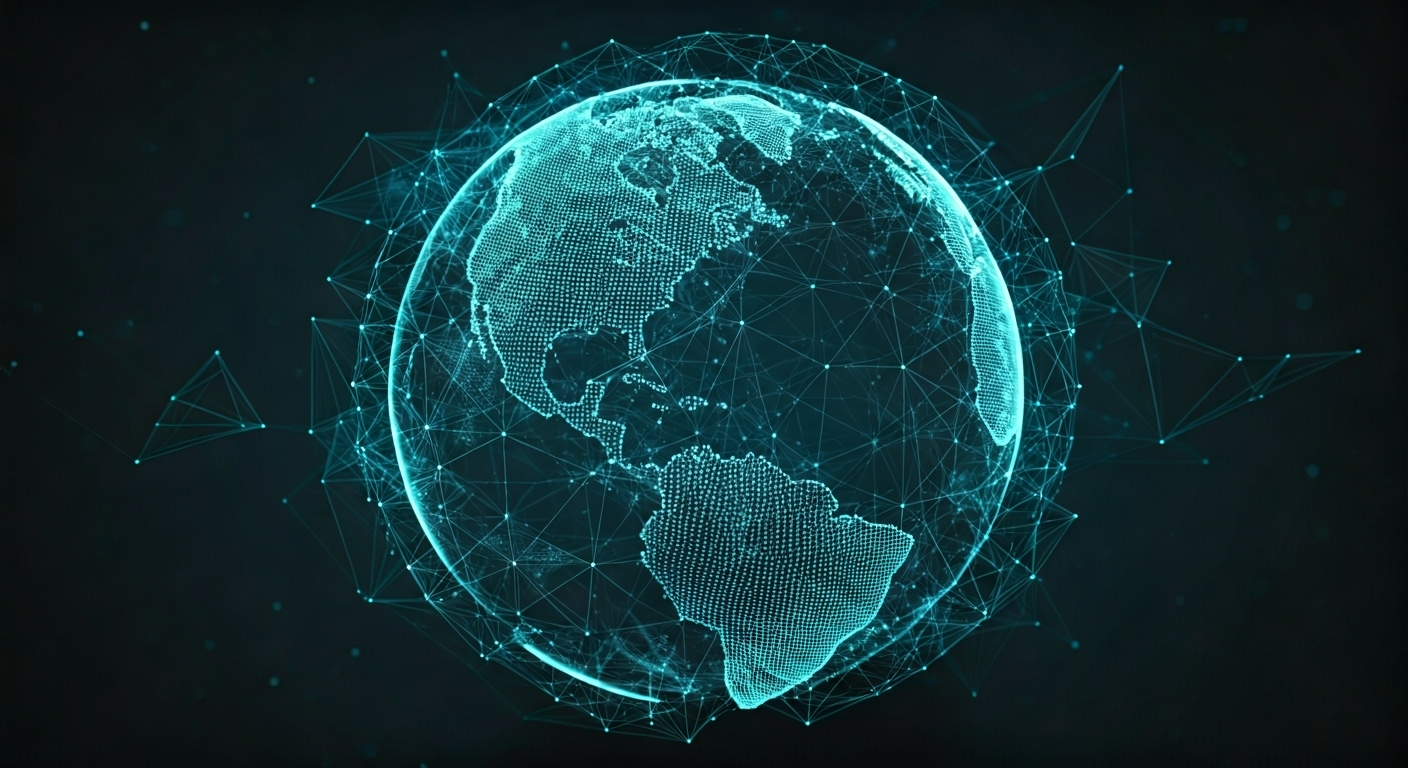 Global AI network digital globe