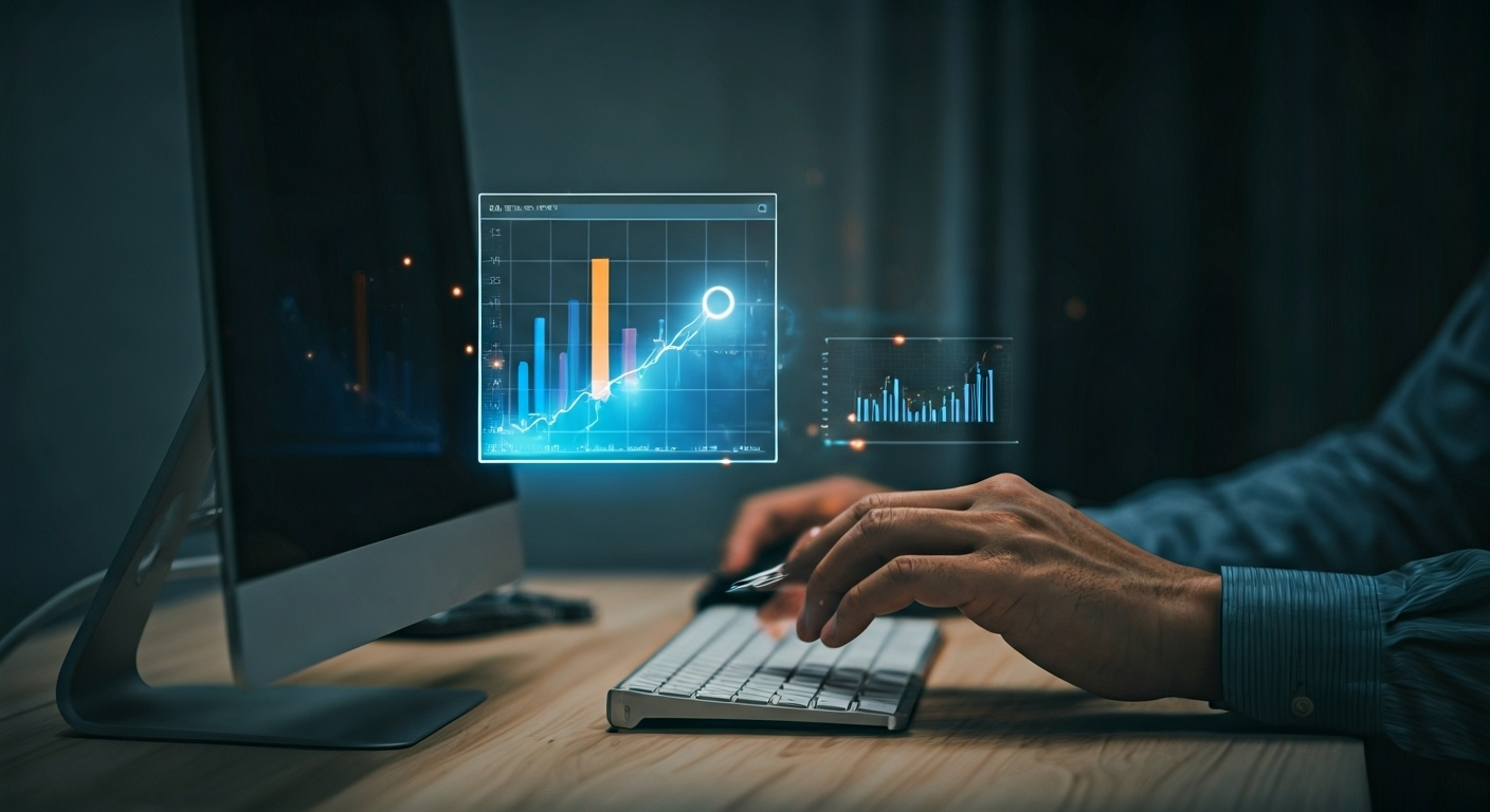 marketer using keyword tool