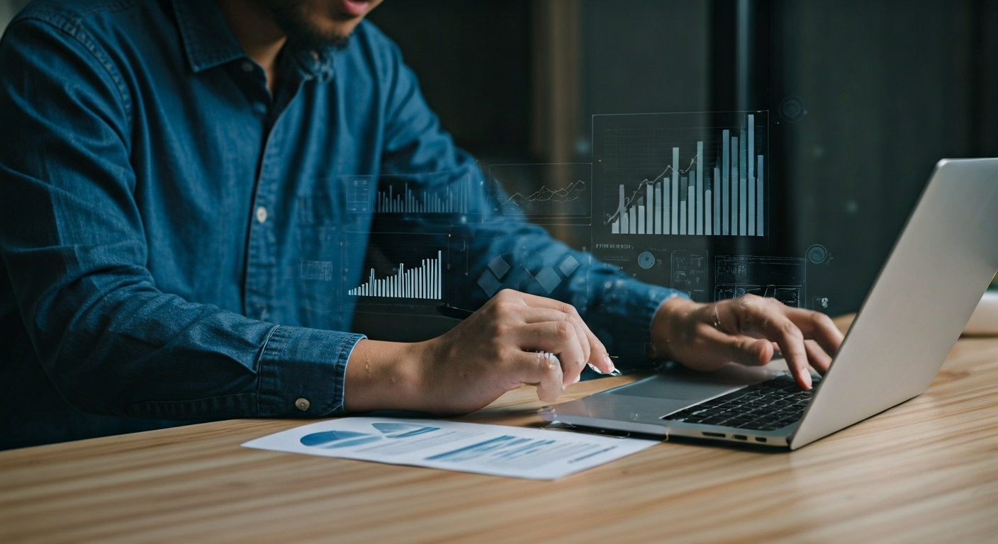 marketer analyzing keyword data